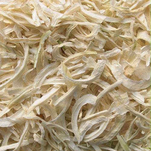 Dehydrated garlic flakes close-up